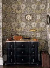 NEW Morris & Co. DM3W214701 Honeysuckle & Tulip Floral Wallpaper - Charcoal/Gold