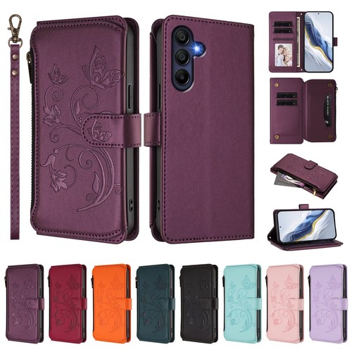 Leather zip flower - leather,
