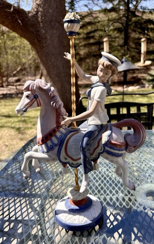 Lladro boy carousel horse - carousel,
