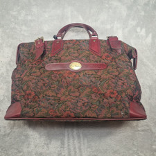 Pierre Cardin Vintage Leather & Canvas Doctor Travel Bag Floral 25"x15"x8"