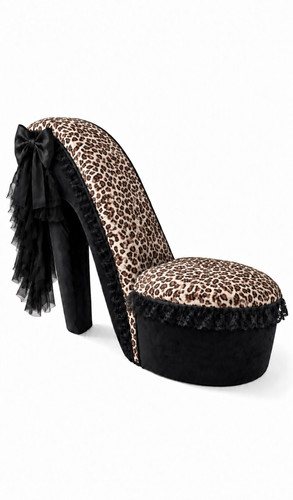 Y2k snow leopard velvet chair - velvet,