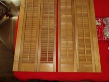 Vintage Pair Wooden Window Shutters 36x18 1/2 Inch per shutter Solid wood