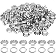 100Sets Metal Silver Eyelets