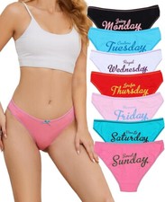 7 Pack Women's Cotton Briefs Ladies Sexy Week Fun Knickers Lingerie Underwear