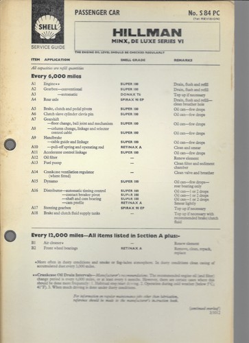 Shell lubrication chart - lubrication,