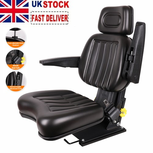 Black suspension tractor seat - black,