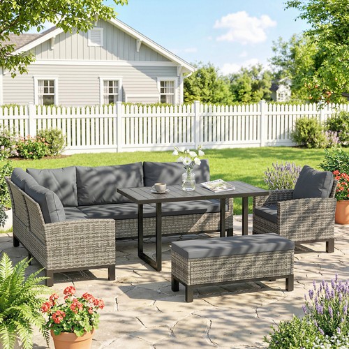 Rattan garden furniture corner - furniture,