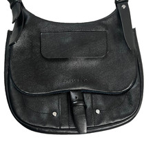 Longchamp Balzane Cowhide Shoulder Bag Medium Leather Grained Authentic