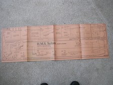 Model Boats plan of HMS Sultan a semi scale WW2 escort carrier LOA 35" beam 6"