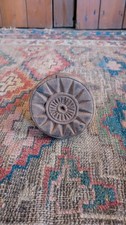 Rare Antique Early Wood Handmade Carved Sunburst Butter Stamp Mold 3.5"