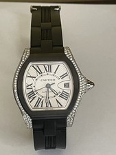 Stainless Steel Diamond Set Cartier Roadster Automatic Watch 40mm Case Ref.3212
