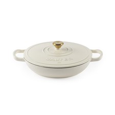 Salter Chester Shallow Cast Iron Casserole Pot – 30cm, Cream, 2.8L, PFAS-Free