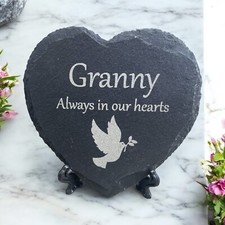 Memorial Plaque Slate Heart