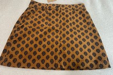 Boden Estella Cord Mini Skirt Gold Navy Print Size 10 R NWT NEW FREE shipping!