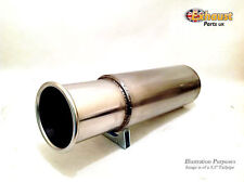 Universal 4" Rolled Tailpipe Tip Jap Style Exhaust Back Box Stainless Silencer