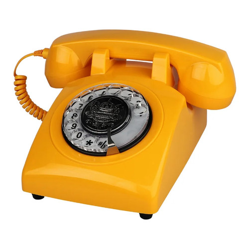 Red corded telephone classic - red,