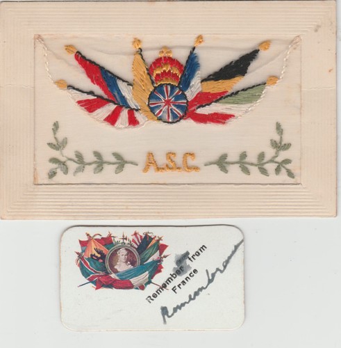 Ww1 silk postcard army service - postcard,
