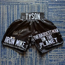 Iron Mike Tyson Signed Custom Large Shorts (JSA COA & Tyson Hologram)