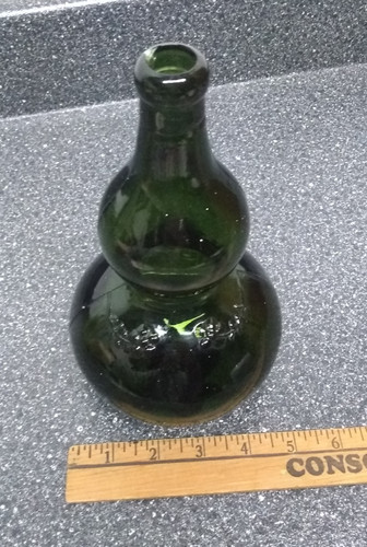 Vintage green glass bubble - green,