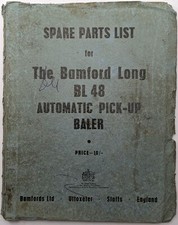 Original Spare Parts List For Bamford-Long BL48 Automatic Pick Up Baler, c 1959