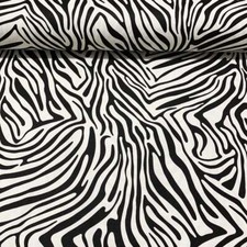 Black White Upholstery Fabric, Zebra Print Tiger Monochrome Animal Curtain Metre