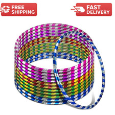 Hula Hoop Multi Colour Stripy Glitter 50/60/70cm Kids Adults Fitness Hoop