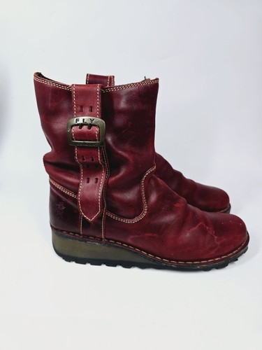 Fly london red leather - london, ankle