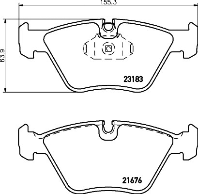 Front brake pad set - set, disc