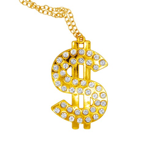 Gold dollar sign - dollar, necklace
