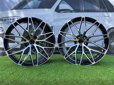 4X R21 Inch 5X112 New Macan Spider Style Black Polished Wheels: Fits For Macan