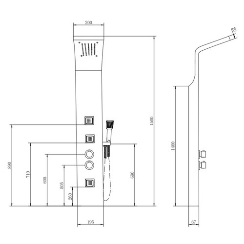 Thermostatic shower panel - thermostatic,