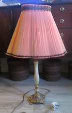 TALL ANTIQUE BRASS AND ONYX