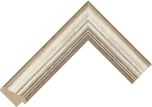 40mm wide silver - reverse, wood