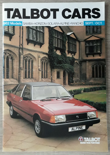 Talbot cars range brochure - talbot,