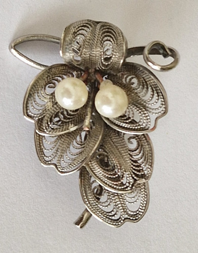 Vintage silver tone filigree - vintage,