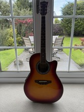 Westfield electro acoustic guitar round back SR-383 sunburst & case.  
