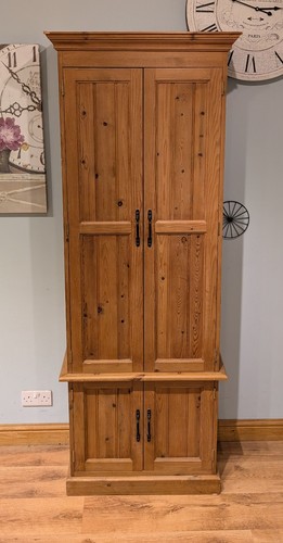 Solid pine cupboard wardrobe - pine,