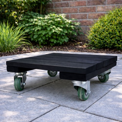 Plant pot trolley wooden - pot,