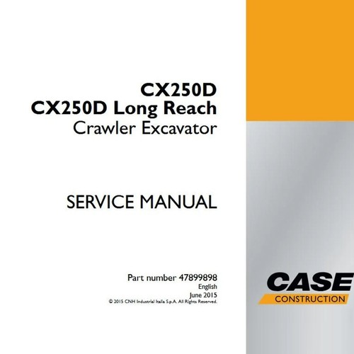 Service manual for - case, cx250d