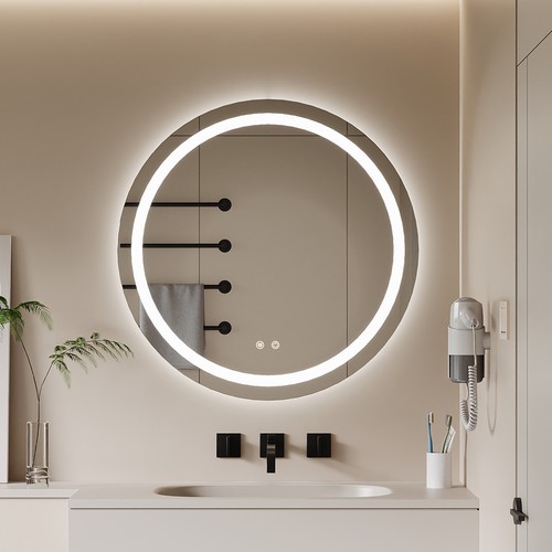 Round bathroom led mirror with - bathroom,
