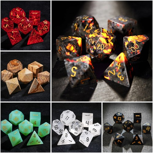 Gemstone dnd dice set 7pcs - gemstone,