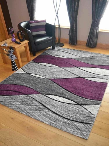 Large purple living room - large, rug