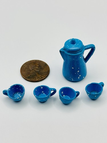 Vtg mini tea set - mini, speckled