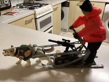 Vintage Action Man Polar Mission 12" Figure Dog Sled Electronic Hasbro Toy