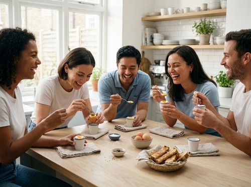 White farmhouse egg cups 5cm - -,