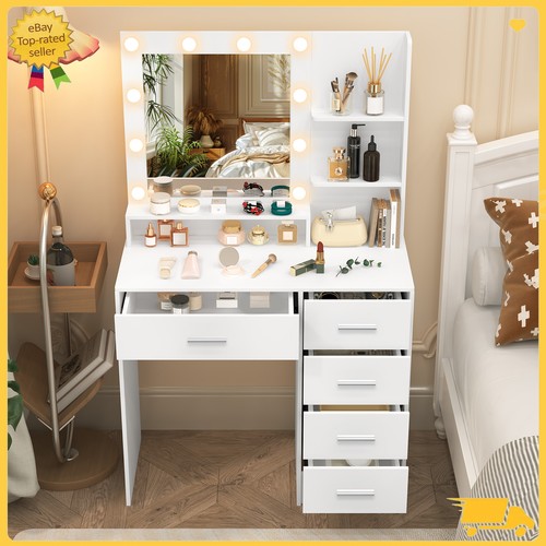 White dressing table vanity - white,
