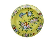 Qing Famille Rose Canton Enamel Dish Antique Chinese Butterfly Imperial Yellow