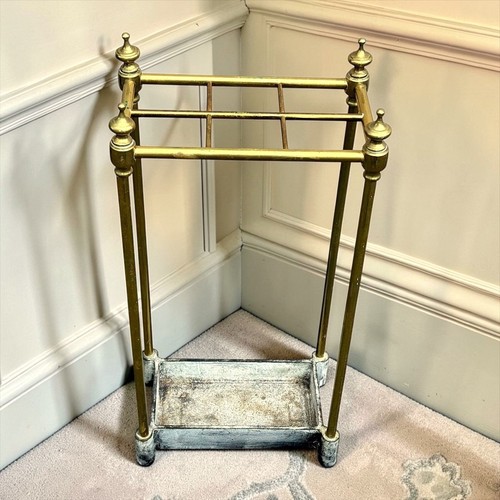 Edwardian brass stick and - edwardian,