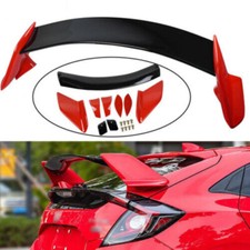 Red and Black Rear Trunk Spoiler Wing For 2016-21 Honda Civic Saloon 5Dr Type-R