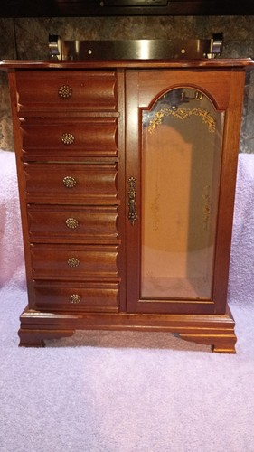 Vintage wooden jewelry cabinet - vintage,